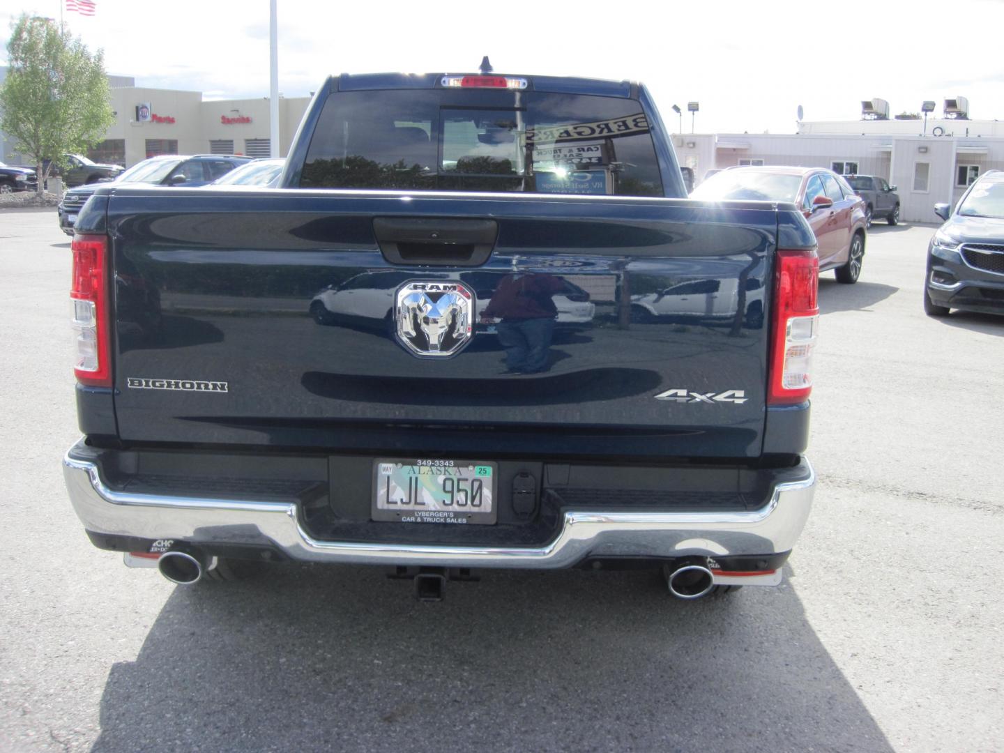 2023 blue /gray RAM 1500 Big Horn Crew Cab 4WD (1C6SRFMTXPN) with an 5.7L V8 OHV 16V engine, 8A transmission, located at 9530 Old Seward Highway, Anchorage, AK, 99515, (907) 349-3343, 61.134140, -149.865570 - Low Miles on this 2023 Ram 1500 Big Horn come take a test drive - Photo#3